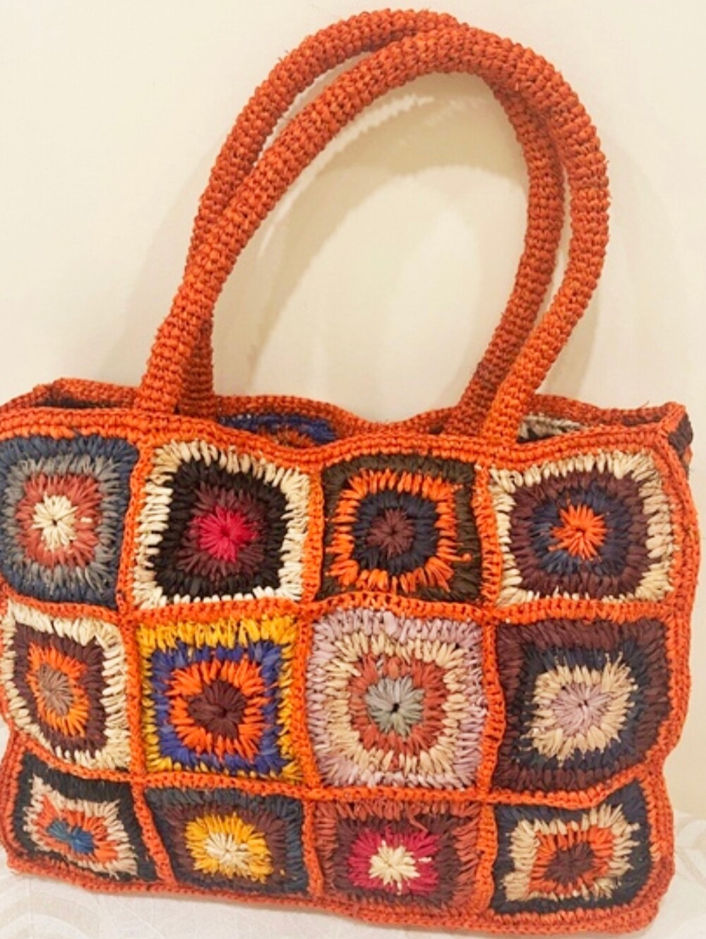 Handcrafted Raffia Crochet Tote Bag